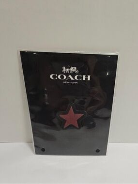 Coach New York Burgundy Leather Star Sticker Patch For Bags NWT